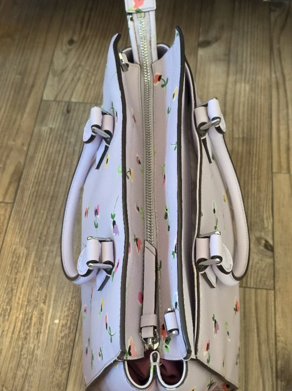 kate spade Cameron Medium Satchel in the Wildflower Ditsy lavender floral print